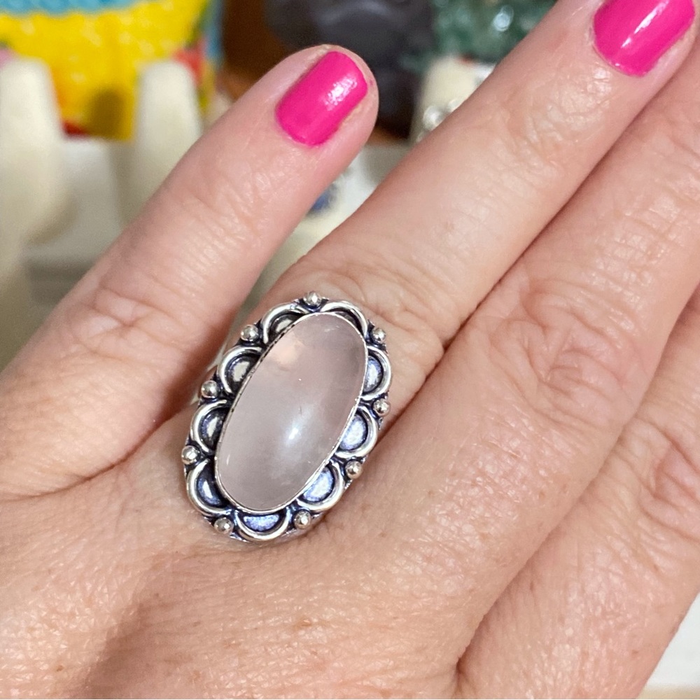 Natural Opal Gemstone Adjustable Ring - Picture 3 of 4